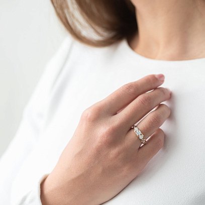 Золота каблучка "Любив, люблю і буду любити" к03102 №2