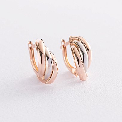 Серьги "Ассоль" из красного и белого золота с05106