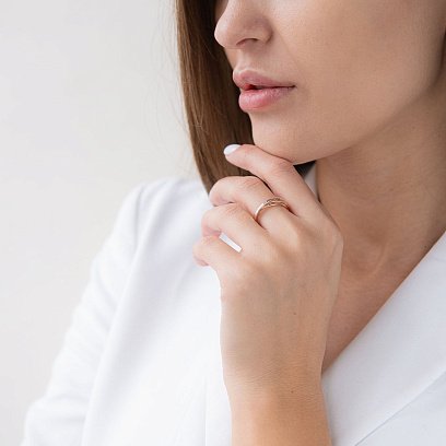 Каблучка з трьох кольорів золота к06703 №6