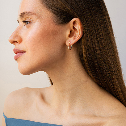 Серьги "Ester" в желтом и белом золоте с09632 №8