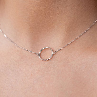 Колье "Круговорот" в белом золоте кол01770 №8