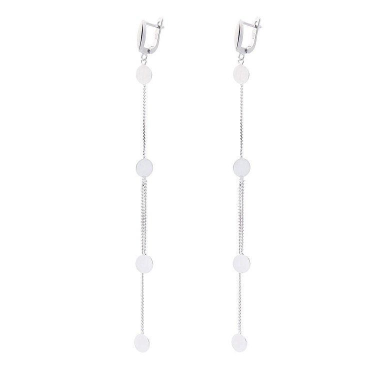 Срібні сережки з кружечками 122297 від ювелірного магазину Онікс