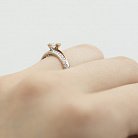 Золотое помолвочное кольцо (фианиты) к03326 от ювелирного магазина Оникс - 4