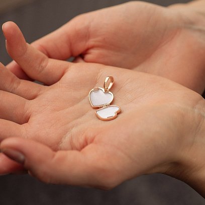 Подвеска для фото "Сердечко" в красном золоте п00934 №4