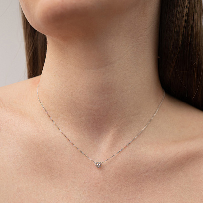 Золотое колье "Сердечко" с бриллиантами колб0171ca №4