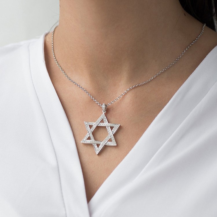 Золотая подвеска "Звезда Давида" с бриллиантами пб0194no от ювелирного магазина Оникс