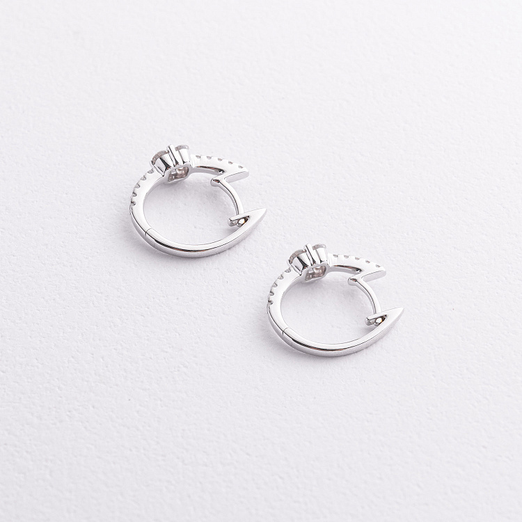 Золотые серьги "Цветочки" с бриллиантами сб0654ri от ювелирного магазина Оникс - 1