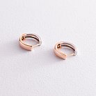 Серьги - кольца без камней (красное, белое золото) с07992 от ювелирного магазина Оникс - 1