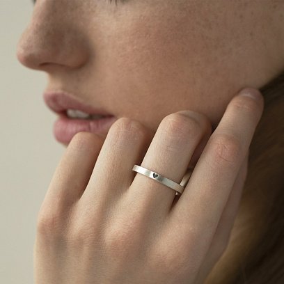 Срібна каблучка "Серце" 112125с №2