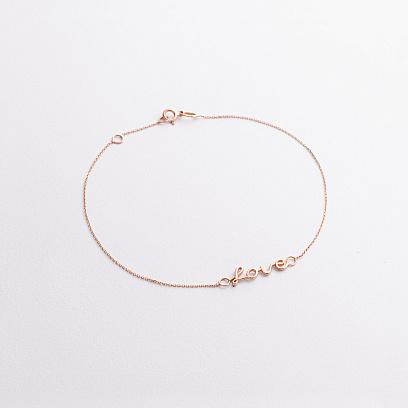 Браслет "Love" у червоному золоті на ногу б04172