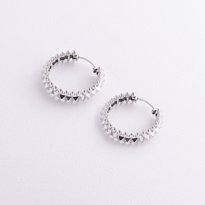 Сережки - кільця в білому золоті с09549 №2