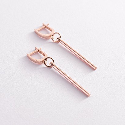 Сережки "Ідеал" у червоному золоті с08077