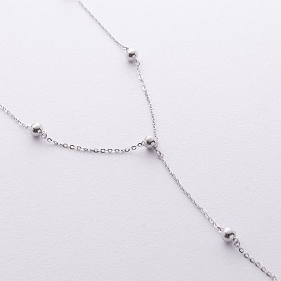 Колье 2 в 1 "Шарики" в белом золоте кол02480 №3