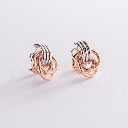 Золотые серьги с итальянской застежкой с05663 №2