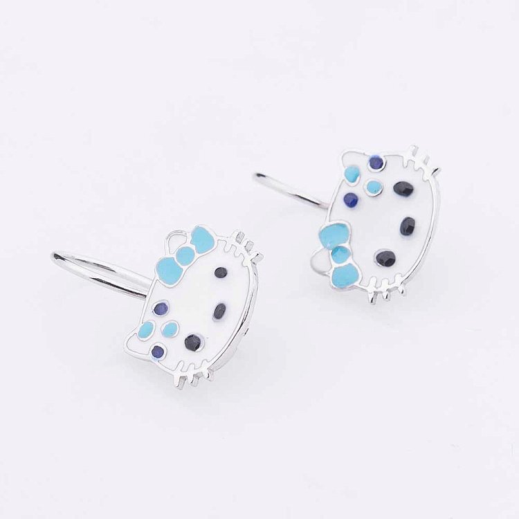 Серьги детские Hello Kitty (эмаль) 121778г от ювелирного магазина Оникс - 2