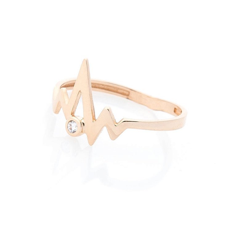 Золота каблучка "Імпульс" (фіаніт) к05535 від ювелірного магазину Онікс - 1