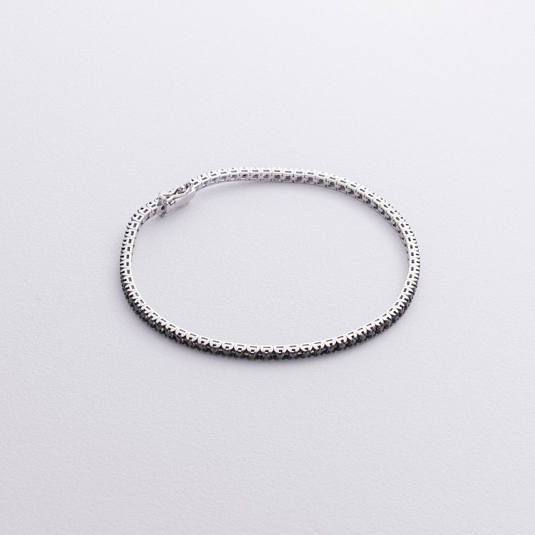 Браслет Теннис в белом золоте с черными бриллиантами 542511222 от ювелирного магазина Оникс