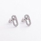 Срібні сережки - пусети з фіанітами 902-01278 от ювелирного магазина Оникс - 1