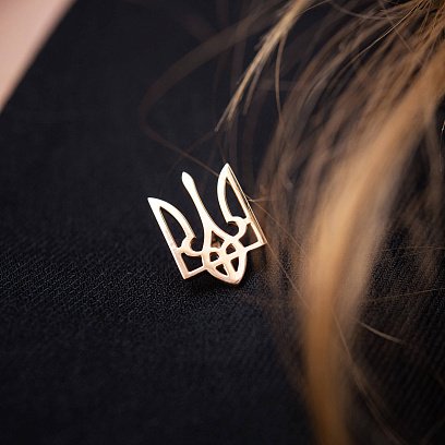 Золота шпилька "Герб України - Тризуб" зак00342 №2