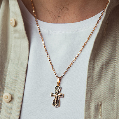 Православный золотой крестик "Распятие" 240240 №2