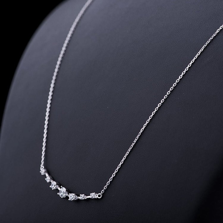 Серебряное колье с фианитами 18504 от ювелирного магазина Оникс - 3