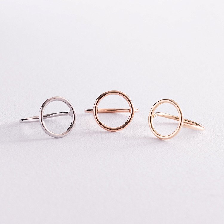 Каблучка "Кругообіг" у жовтому золоті к06928 від ювелірного магазину Онікс - 7