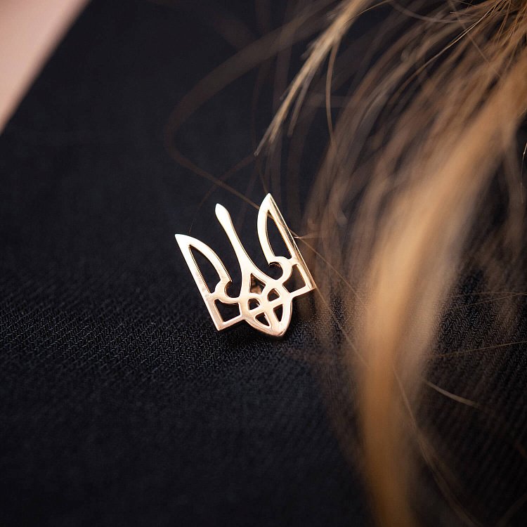 Золота шпилька "Герб України - Тризуб" зак00342 від ювелірного магазину Онікс - 1