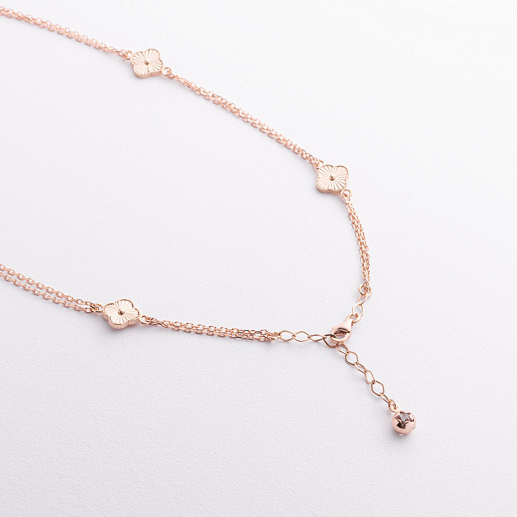 Золотое колье "Клевер" кол02660 от ювелирного магазина Оникс - 2