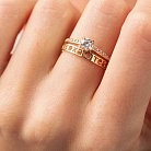 Помолвочное кольцо "Я кохаю тебе" в желтом золоте (фианиты) к07141 от ювелирного магазина Оникс - 5