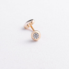 Золотой пирсинг в пупок "Сердечко" (фианит) пир00263 от ювелирного магазина Оникс - 2