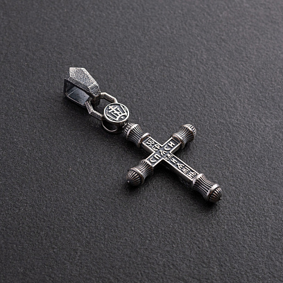 Срібний хрест "Розп'яття. Спаси та Збережи" 1759 №3