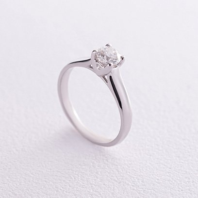 Заручальна золота каблучка з діамантами кб0412