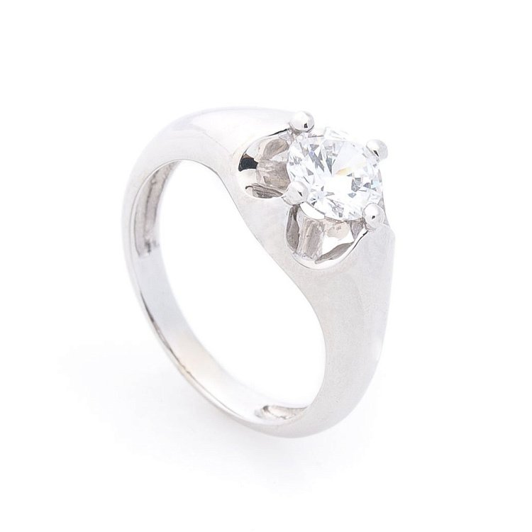 Золота каблучка з фіанітом к04808 Золота каблучка з фіанітом к04808 від ювелірного магазину Онікс