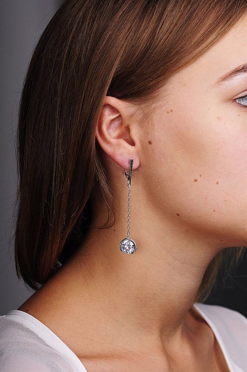 Сережки (фіаніт) 12058а від ювелірного магазину Онікс - 3