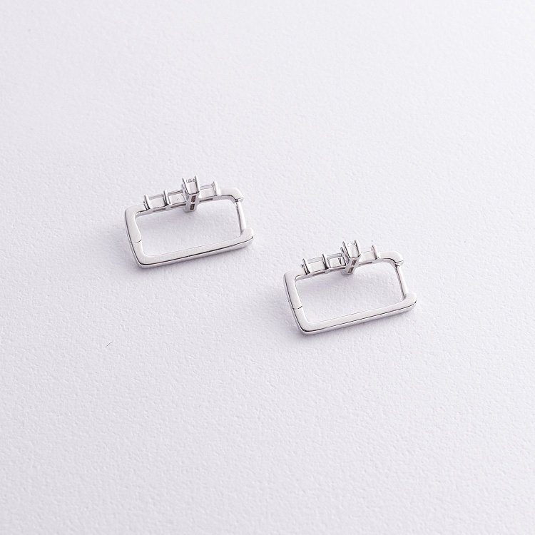 Золотые серьги "Крестики" с бриллиантами сб0561ri от ювелирного магазина Оникс - 2