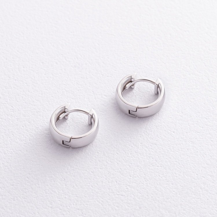 Сережки - кільця в білому золоті с08361 від ювелірного магазину Онікс - 2