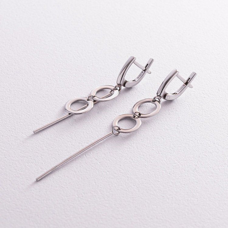 Асиметричні срібні сережки 4982 від ювелірного магазину Онікс - 4