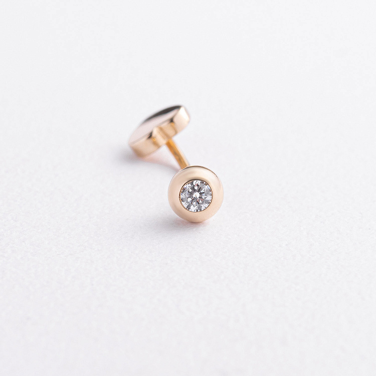 Золотой пирсинг в пупок "Сердечко" (фианит) пир00263 от ювелирного магазина Оникс - 2