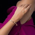 Жесткий браслет в красном золоте (фианит, эмаль) б04511 от ювелирного магазина Оникс - 1
