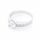 Золотое помолвочное кольцо (фианиты) к04556 от ювелирного магазина Оникс - 3