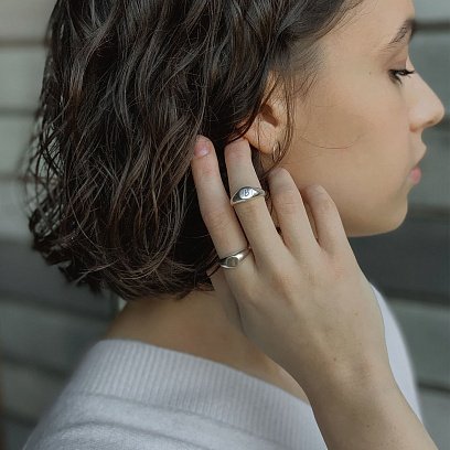 Серебряная печатка 112276п №7