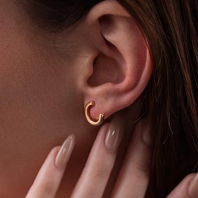 Сережки - пусети "Мерилін" у червоному золоті с08176 №4