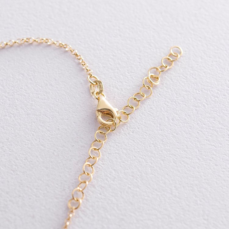 Серебряное колье "Нежность" с позолотой (жемчуг) 181016 от ювелирного магазина Оникс - 5