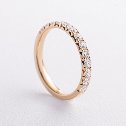 Золотое кольцо с дорожкой бриллиантов кб0683ri