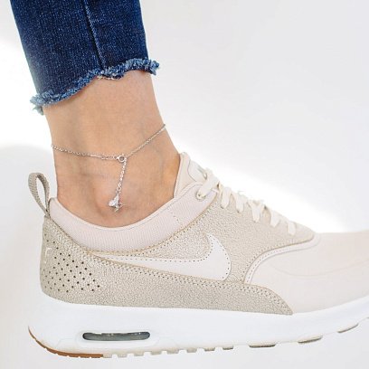 Золотий браслет на ногу "Метелик" (фіаніт) б03702 №5