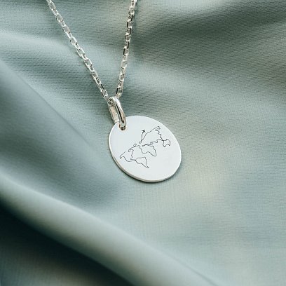 Срібний кулон "Навколо світу" 133045вок №5