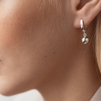 Серебряные серьги "Шарики" 123119