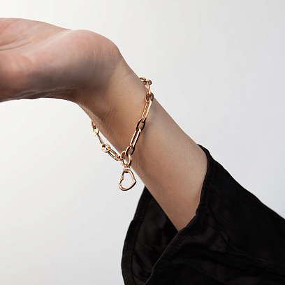 Браслет "Сердечко" в красном золоте б05778 №5