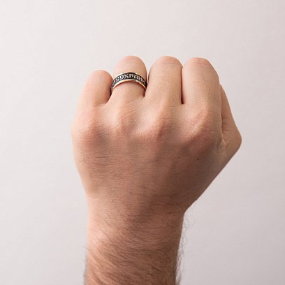 Золота каблучка "Спаси і збережи" к02717 №3