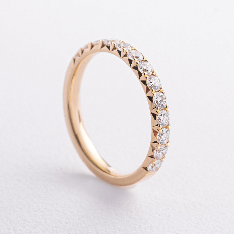 Золотое кольцо с дорожкой бриллиантов кб0683ri от ювелирного магазина Оникс